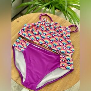 Cat & Jack Rainbow and Purple Kids Bikini